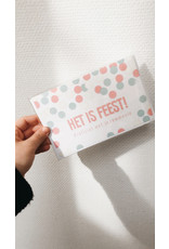 Mus in een Plas Wenskaart - Het is feest, Proficiat met je communie - Dubbele kaart - enveloppe