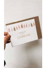 Mus in een Plas Wenskaart - Tassels ,Proficiat met je communie - Postkaart + enveloppe