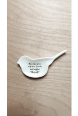Sent and Meant Bordje Vogeltje - Bless this house with love - Porselein - 11 x 4 cm