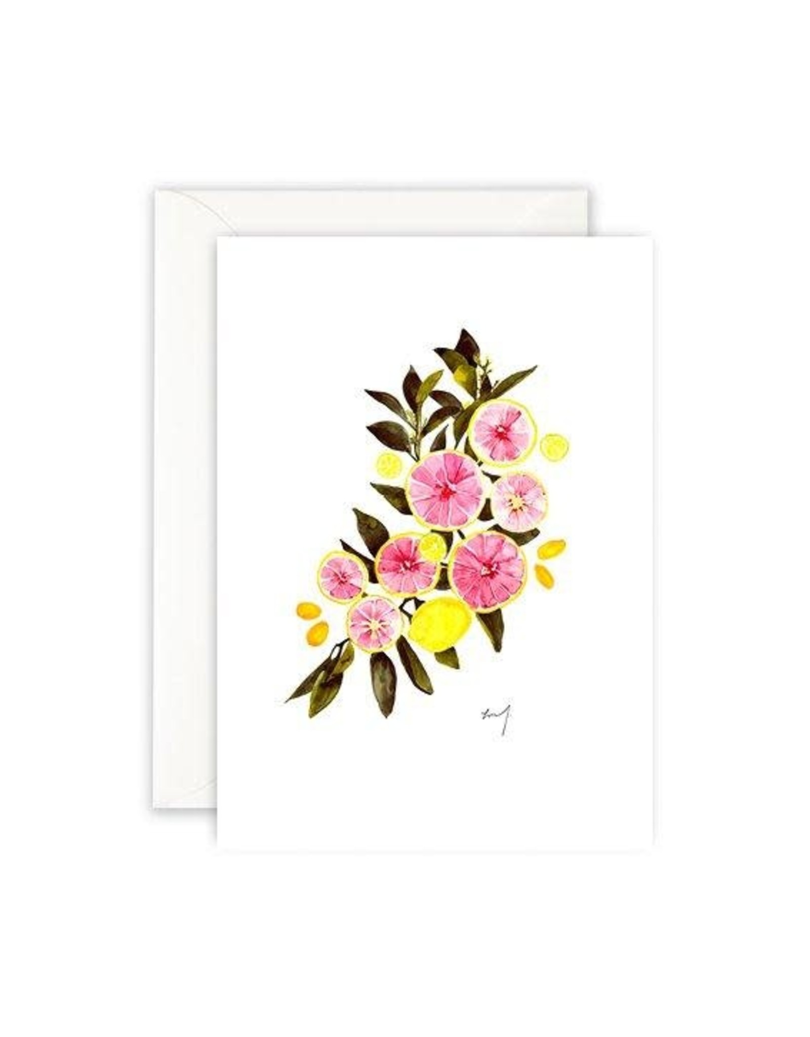 Leo La Douce Wenskaart - Pink Citrus - Dubbele kaart + Envelope - 10 x 15cm