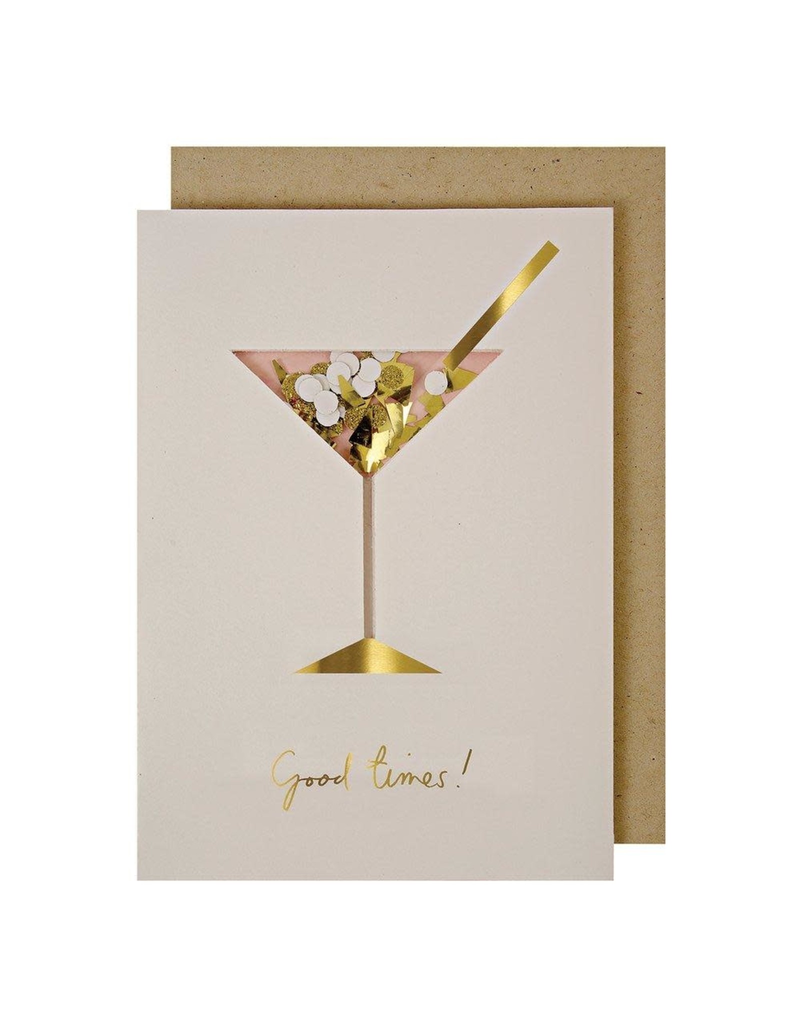 Meri Meri Wenskaart - Cocktail confetti shaker + envelop - 13,5 x 18,5 - Happy Birthday