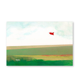 Lieve Claesen Wenskaart - Veld met vogel, Sterkte - Postkaart en Enveloppe- A6