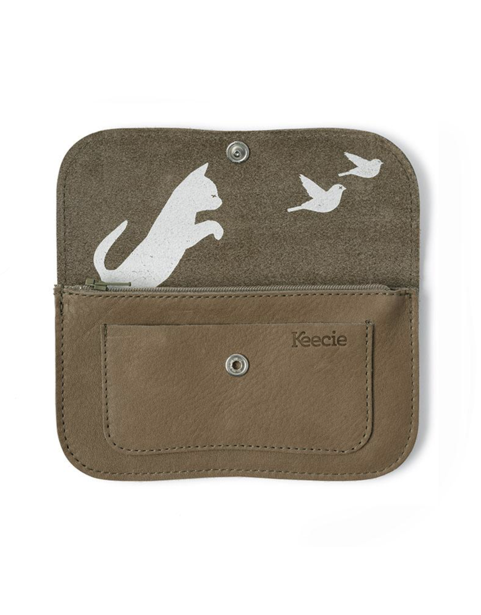 Keecie Cat Chase Medium Wallet, Moss used look