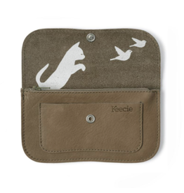 Keecie Cat Chase Medium Wallet, Moss used look