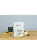 Dear Prudence Wenskaart - Grey Owls, Happy Anniversary - Dubbele kaart + Envelop - 10 x 15 cm