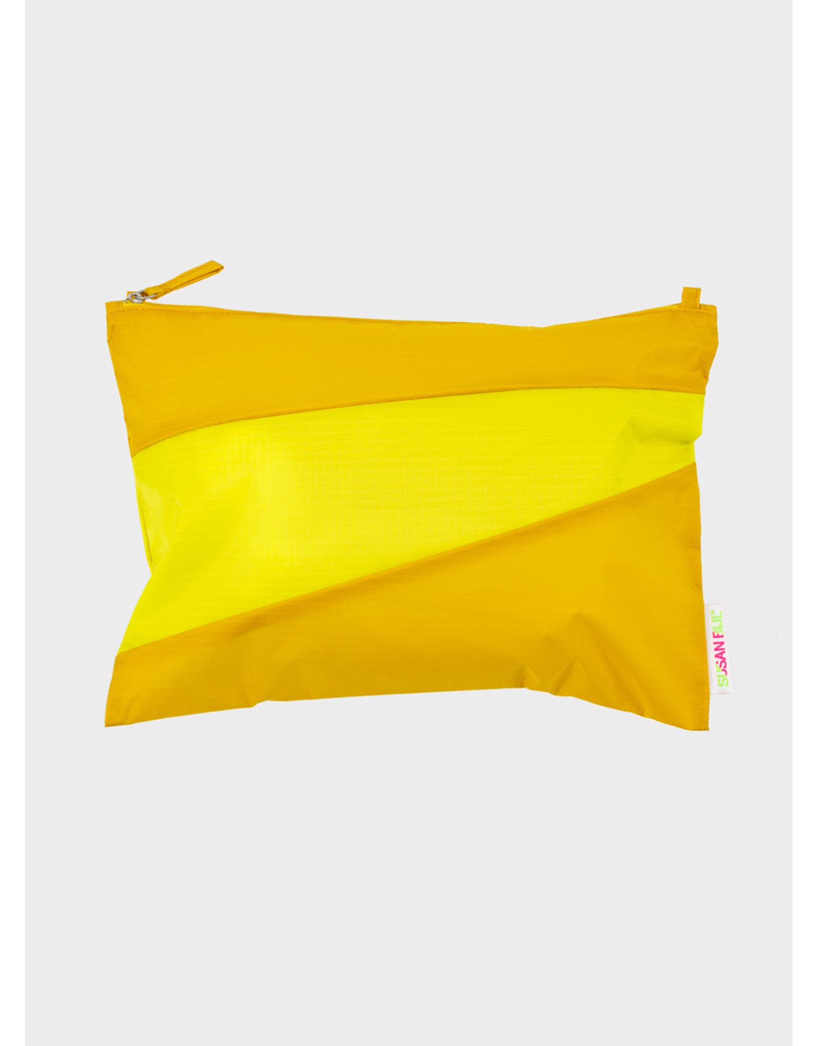 Susan Bijl Pouch L, Helio & Fluo yellow - 35 x 25cm