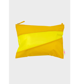 Susan Bijl Pouch L, Helio & Fluo yellow - 35 x 25cm