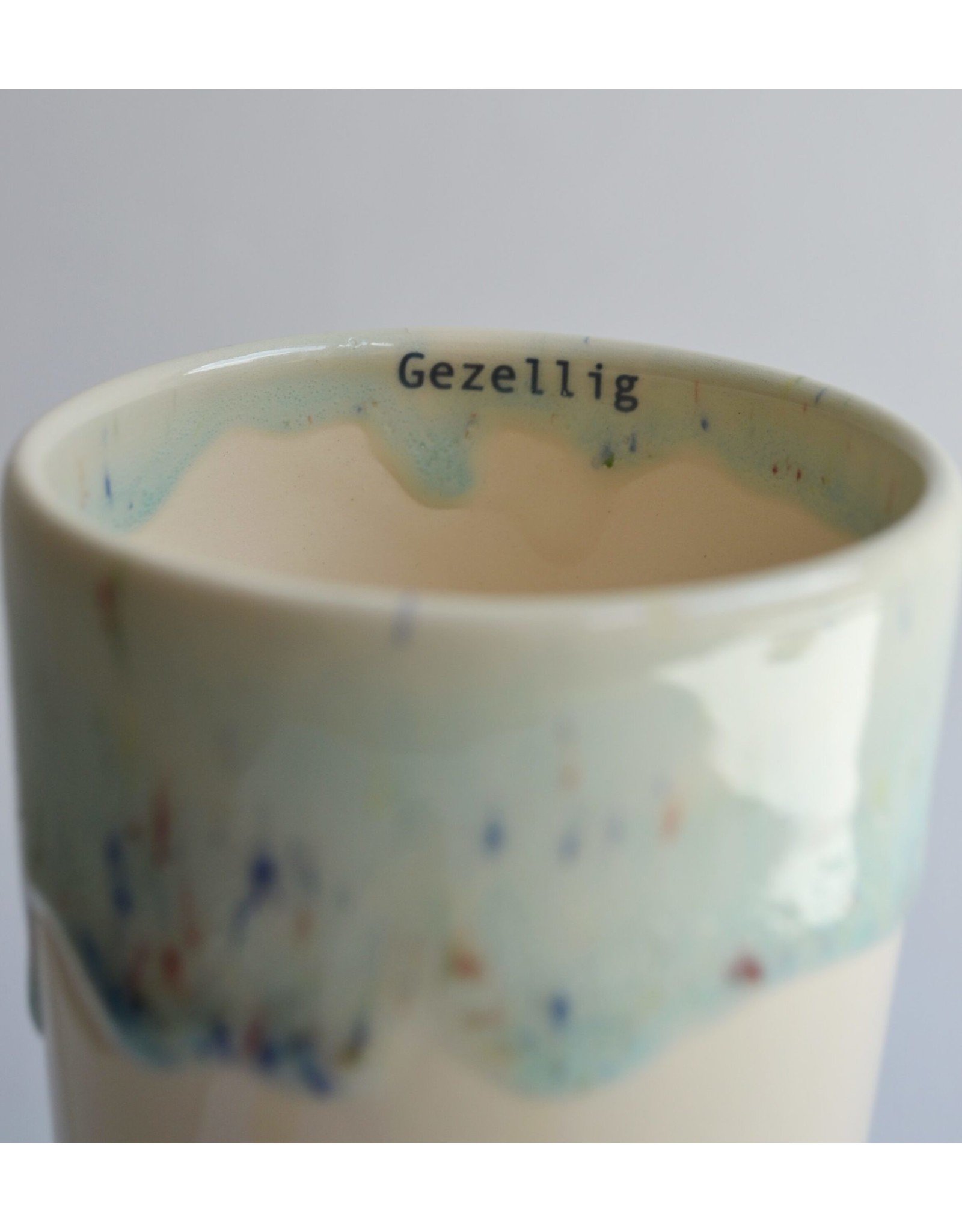 Kesemy design 'Gezellig' Cup - Blauw - 300ml - Ø 9 x 8,5 cm -