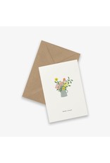 Kartotek Wenskaart - Garden Flowers - Dubbele kaart en Enveloppe - A6