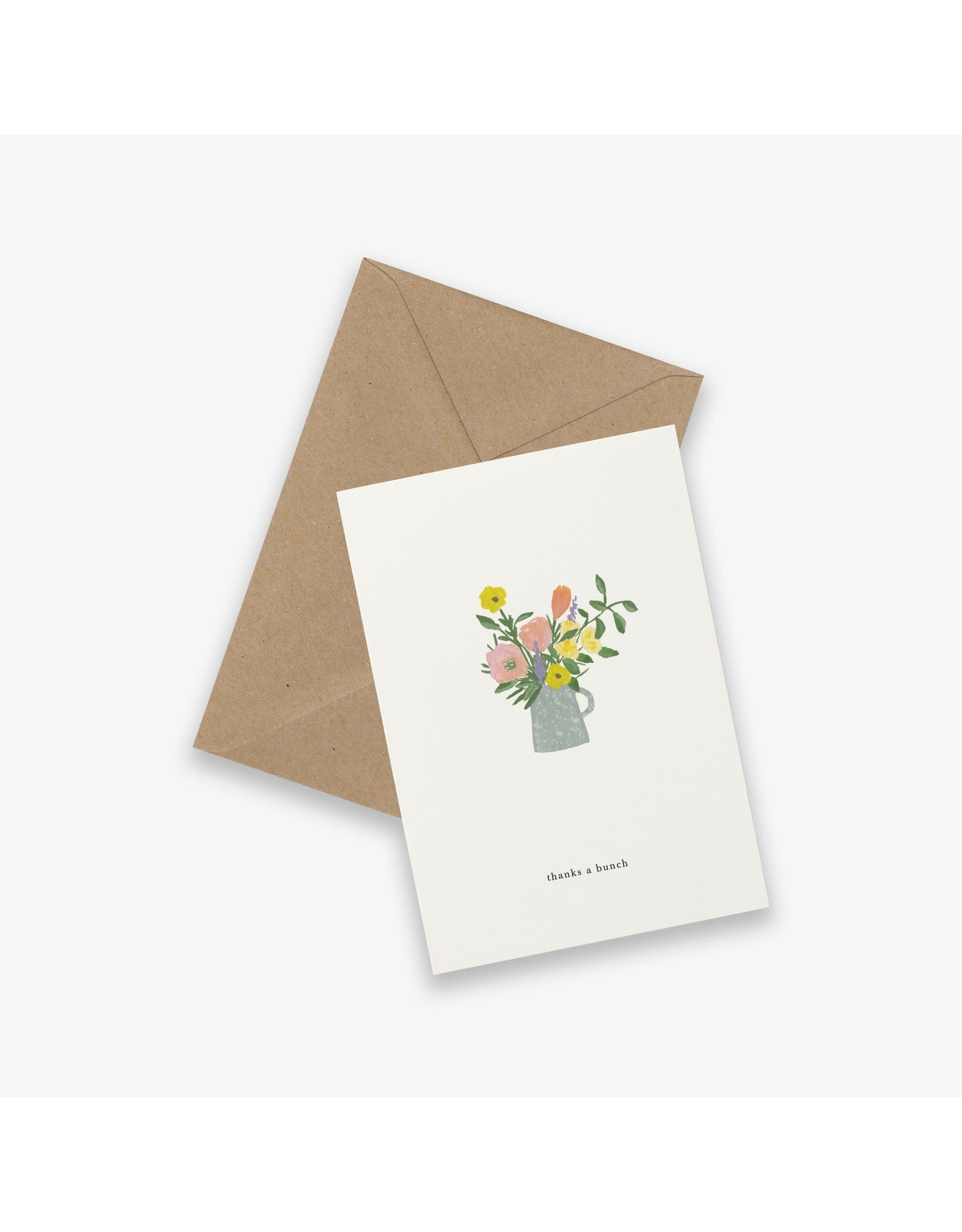 Kartotek Wenskaart - Garden Flowers - Dubbele kaart en Enveloppe - A6