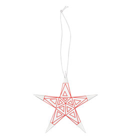 Raeder Lucky Star L - Rood met Silver punten - 12 x 12 cm