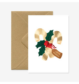 All The Ways to Say Wenskaart - Kerst - Xmas Gold Candies- Dubbele kaart + Envelop - 11,5 x 16,5 - Blanco