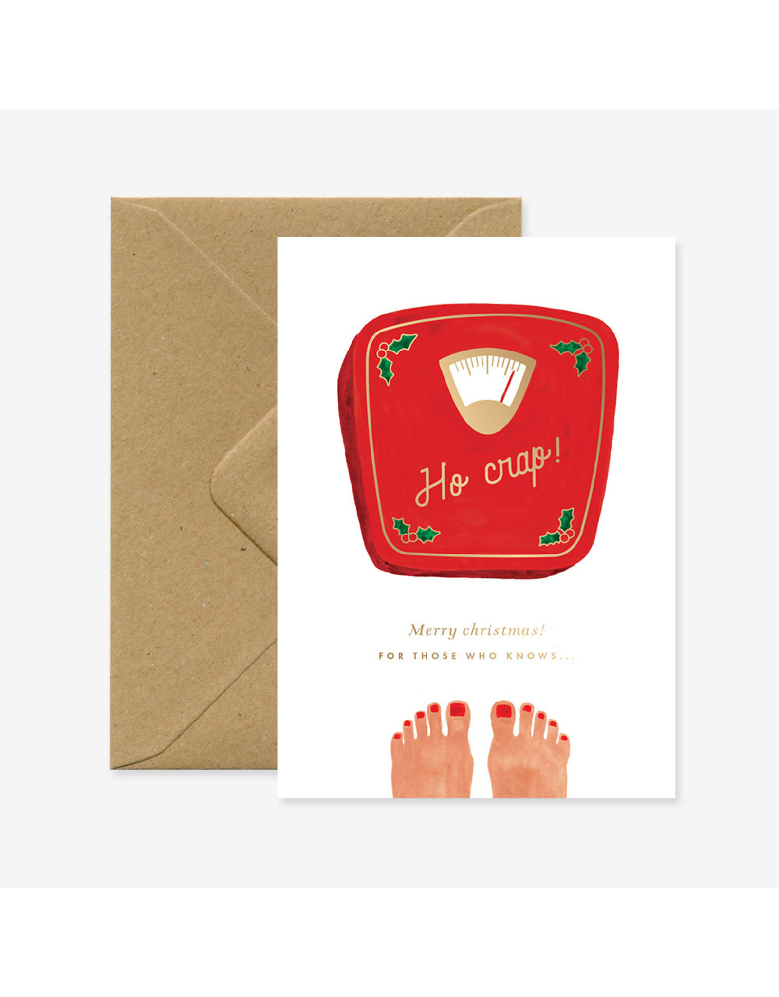 All The Ways to Say Wenskaart - Kerst - Xmas Ho Crap - envelop - Dubbele kaart + Envelop - 11,5 x 16,5 - Blanco