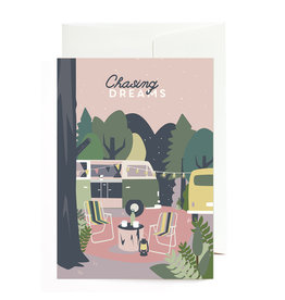 Road Typing Wenskaart - Chasing Dreams- Dubbele kaart + Enveloppe