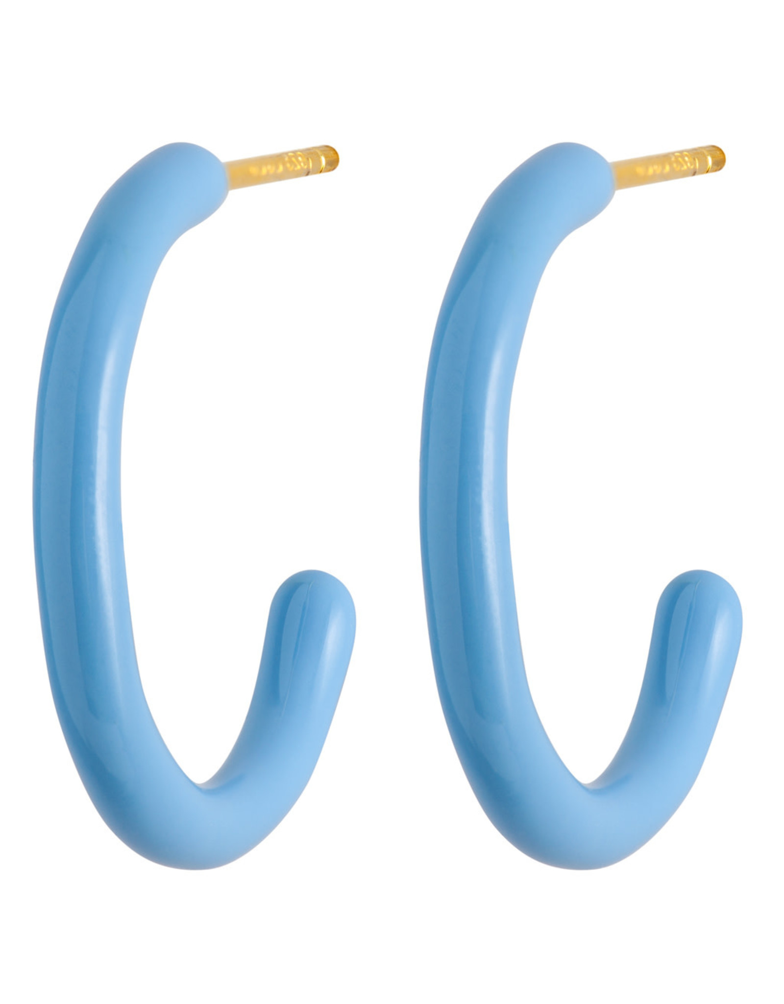 Lulu Copenhagen Oorbel Hoop M - Light Blue - Single - 2cm