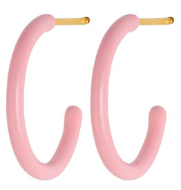 Lulu Copenhagen Oorbel Hoop M - Light Pink - Single - 2cm