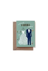 Reddish Design Wenskaart - Wedding Couple - Dubbele kaart + Envelope - 10 x 15cm