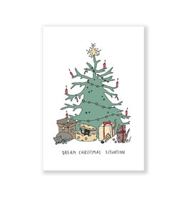 Eat Mielies Wenskaart - Kerst - Dream Christmas Situation - dubbele kaart met envelop