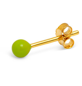 Lulu Copenhagen Oorstud, Color Ball - Licht Groen - Single - 3mm