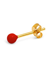 Lulu Copenhagen Oorstud,Color Ball - Red Passion - Single - 3mm