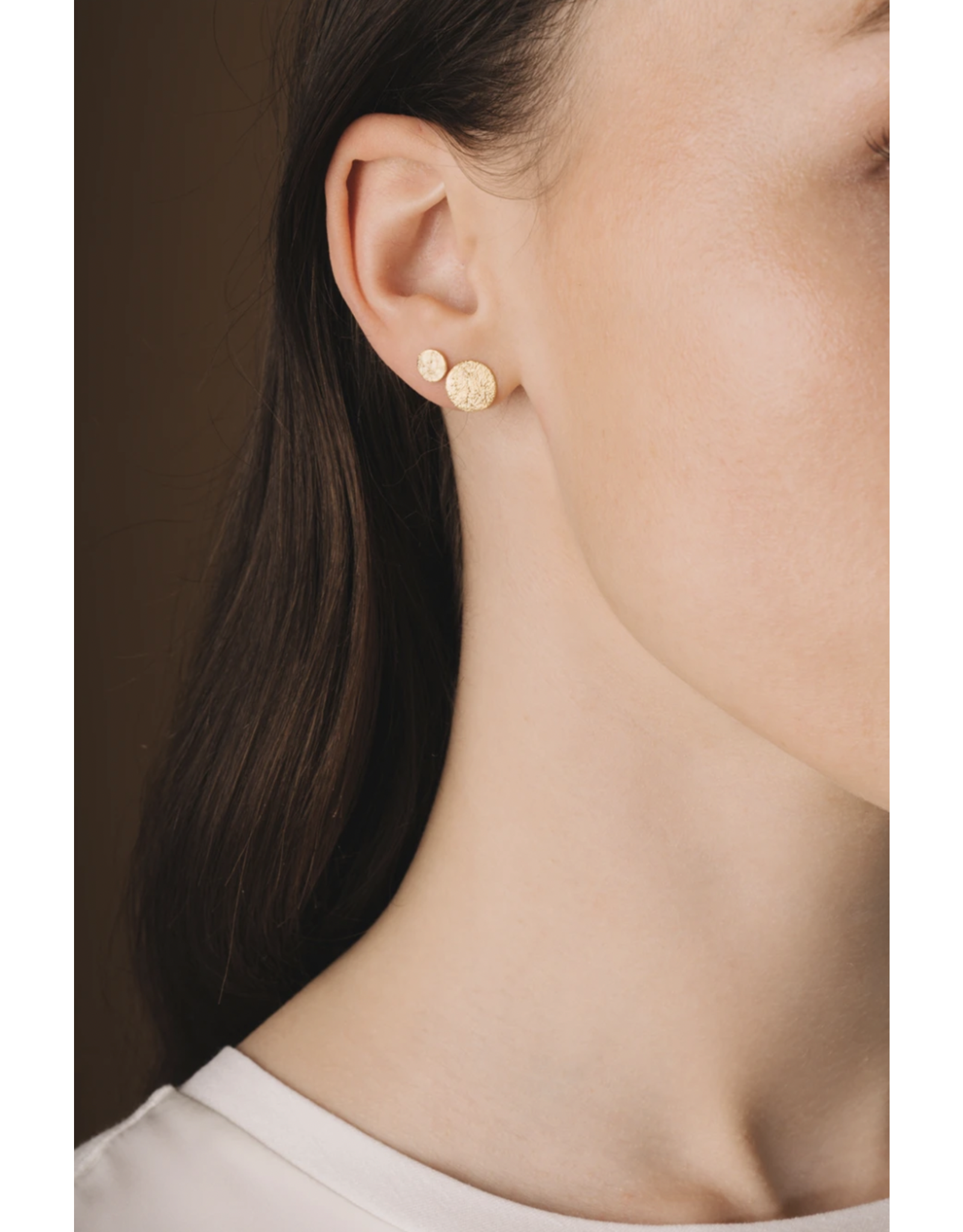 Studio MHL Oorbel MHL - Medium Foil Disc, Ø 9,5cm - Goud - Verguld 18K