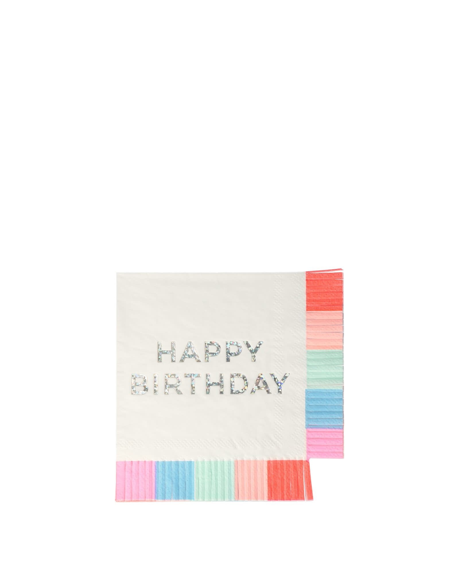 Meri Meri Servetten - Birthday Fringe - 16 st - 12,7 x 12,7cm