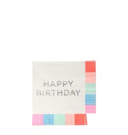 Meri Meri Servetten - Birthday Fringe - 16 st - 12,7 x 12,7cm