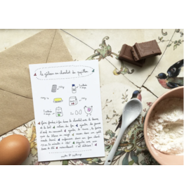 Papillonage Wenskaart - Gâteau au chocola - Dubbele kaart met envelop