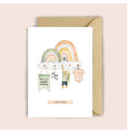 Luvter Paper Co. Wenskaart - Baby Wardrobe - Dubbele kaart + Enveloppe