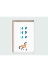 Kathings Wenskaart - Horse Hip Hip Hip  - Dubbele kaart + Envelope