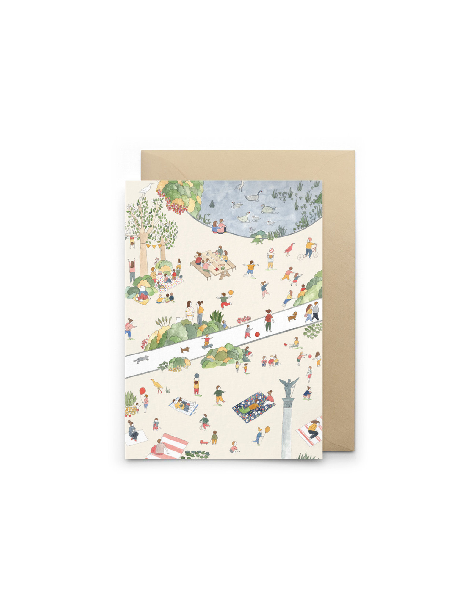 Petit Gramme Wenskaart - Montsouris - Dubbele kaart + Envelop - 11,5 x 16,5 - Blanco