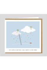 Studio Mie Wenskaart - Het leven is een feest! Gooi confetti in het rond! - 12,5 x 14 cm