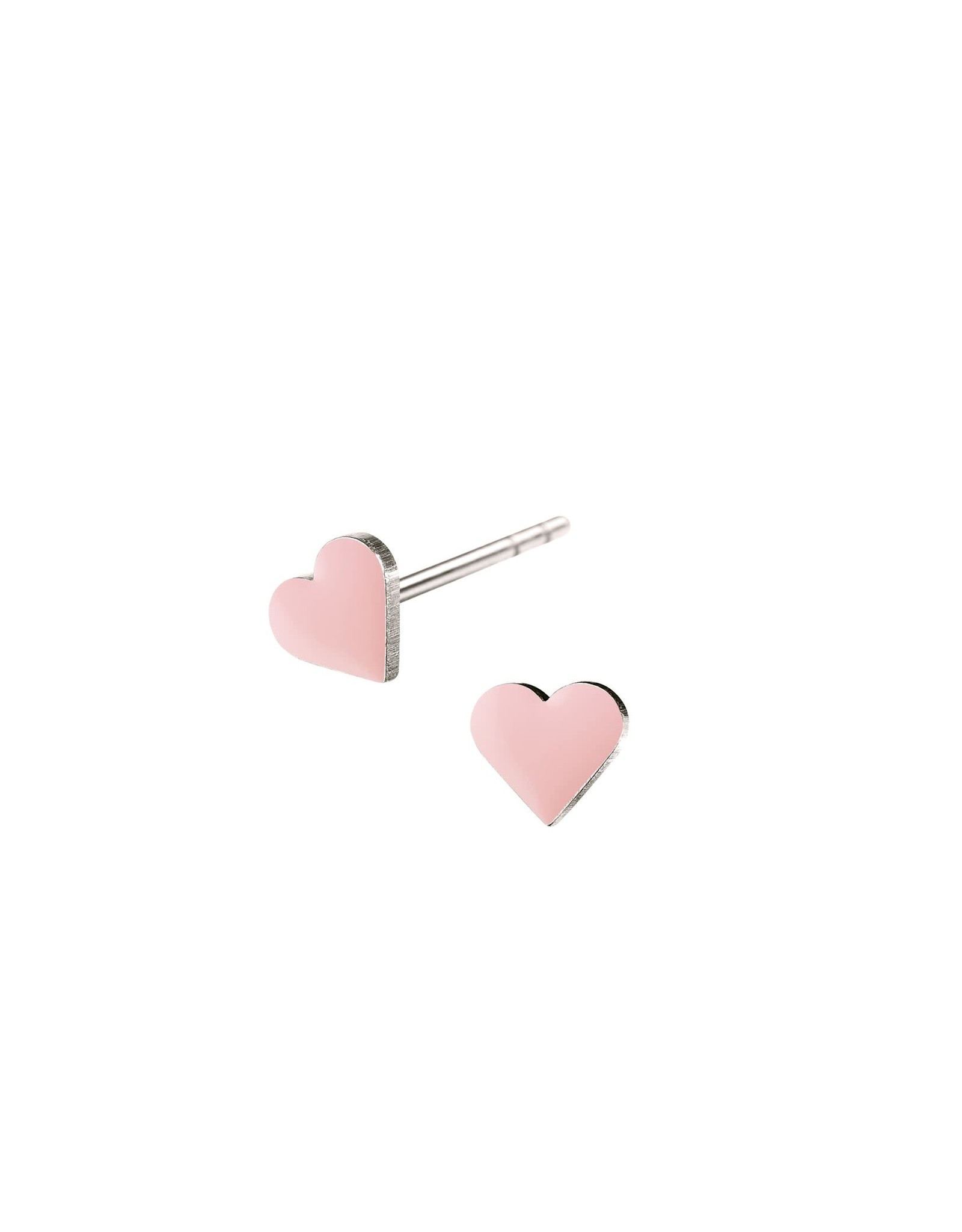 Scherning Oorstud SPOT Heart - Light Pink - 5 x 6 mm - Zilver Verguld