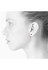 Scherning Oorstud SPOT Tiny - Emaille lak schijfje : Pink - Ø 4mm - Zilver