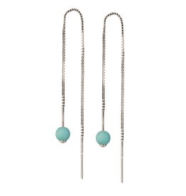 Scherning Oorbel GLOW - Ketting en matte parel - Aquamarine