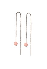 Scherning Oorbel GLOW - Ketting en matte parel - Dusty Rose