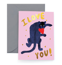 Carolyn Suzuki Goods Wenskaart - Big Cat Love - Dubbele kaart en Enveloppe