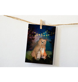 Lotte Drouen Wenskaart - Knuffelende dieren - Postkaart + Enveloppe