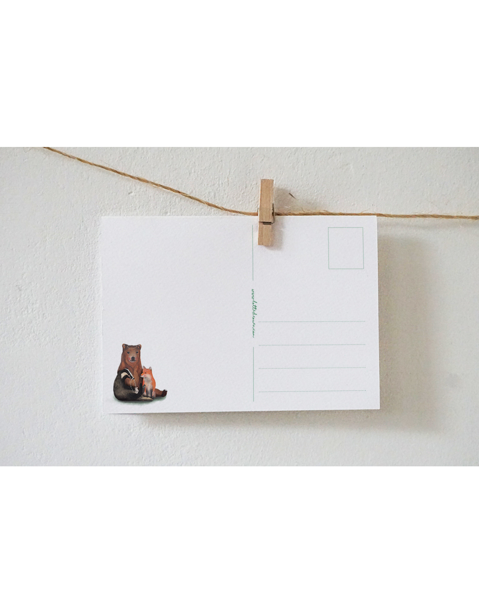 Lotte Drouen Wenskaart - Bloemenketting maken - Postkaart + Enveloppe