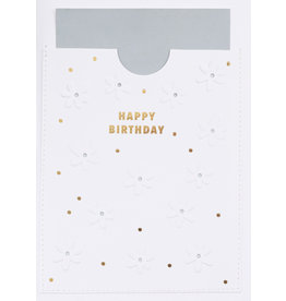 Raeder Wenskaart - Flowers Embossing, Happy Birthday - Dubbele kaart + Envelop