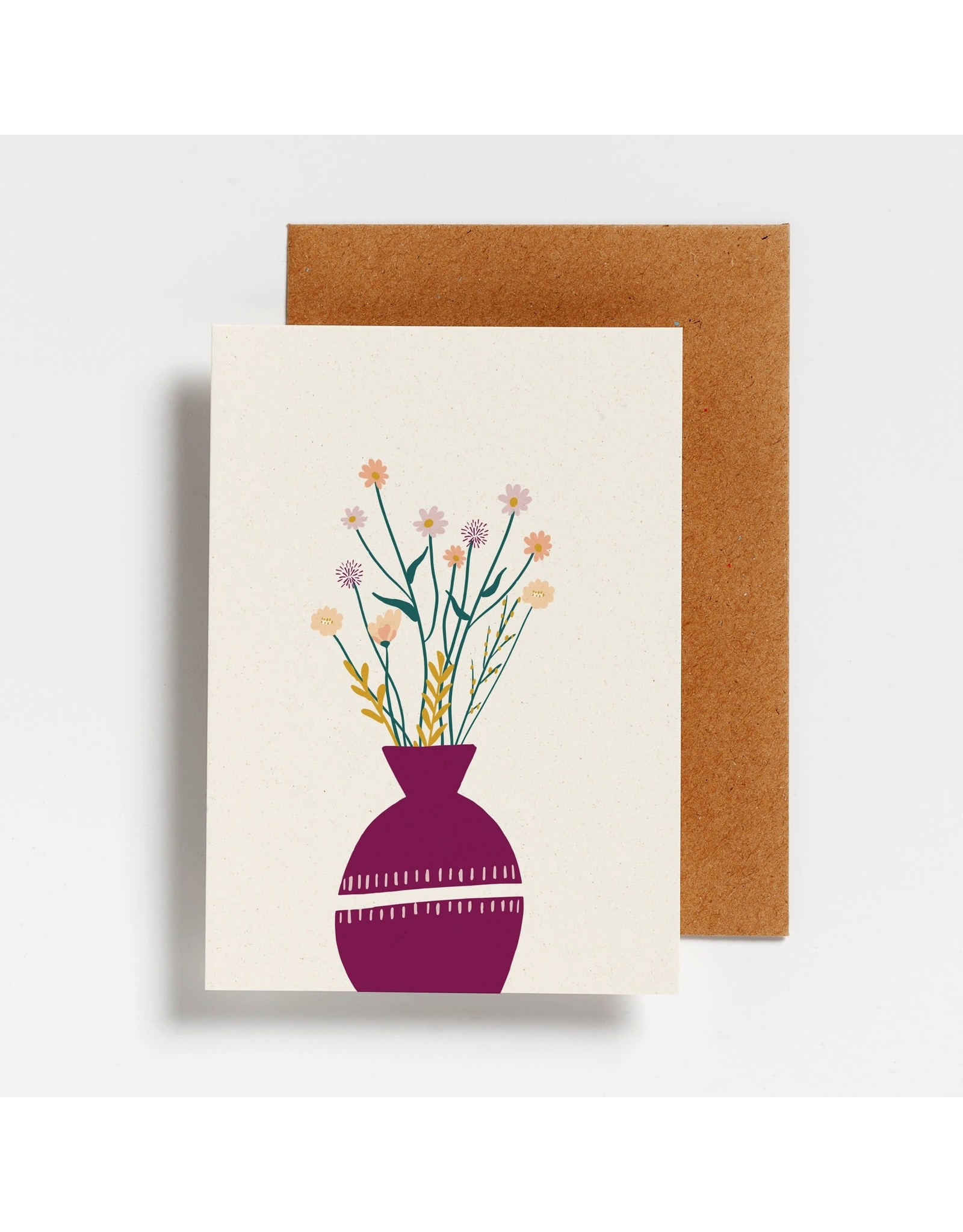 Hello August Wenskaart - Bunch of flowers - Postkaart + Enveloppe