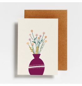 Hello August Wenskaart - Bunch of flowers - Postkaart + Enveloppe