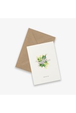 Kartotek Wenskaart - Sympathy Flowers - Dubbele kaart en Enveloppe - A6