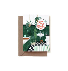 Reddish Design Wenskaart - Birthday suit - Dubbele kaart + Envelope - 10 x 15cm