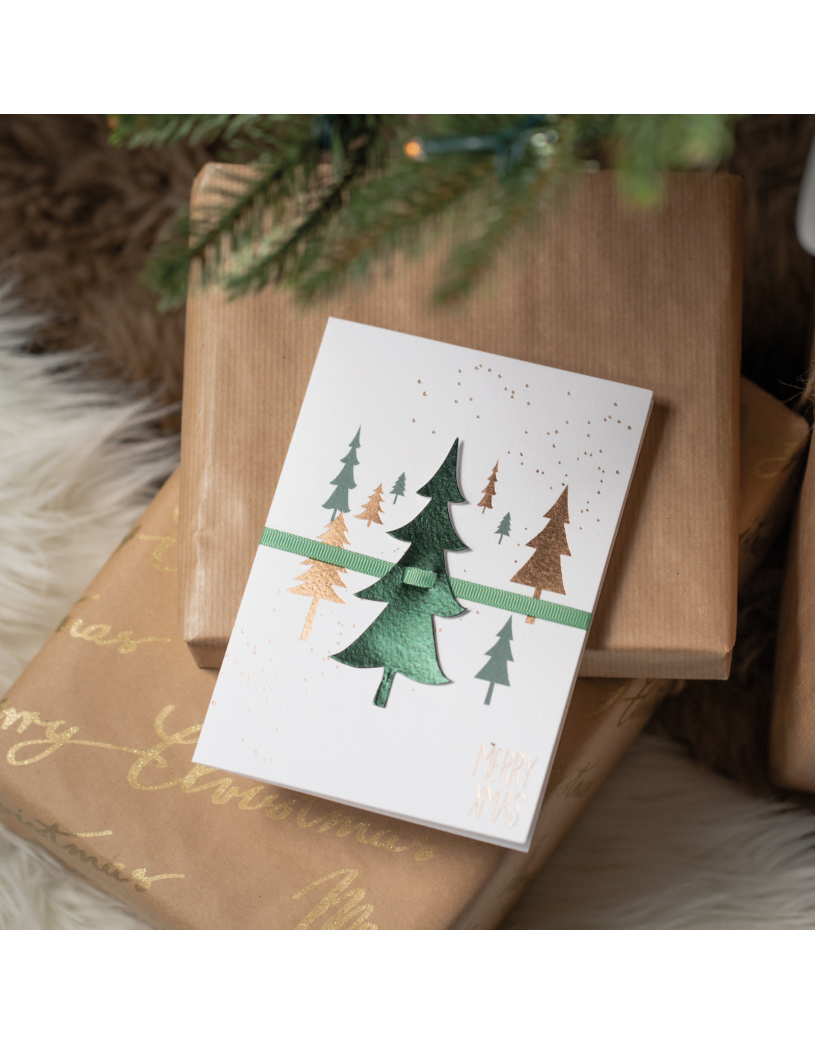 Raeder Wenskaart, Kerst - Christmas Ribbon - Dubbele kaart + Envelop