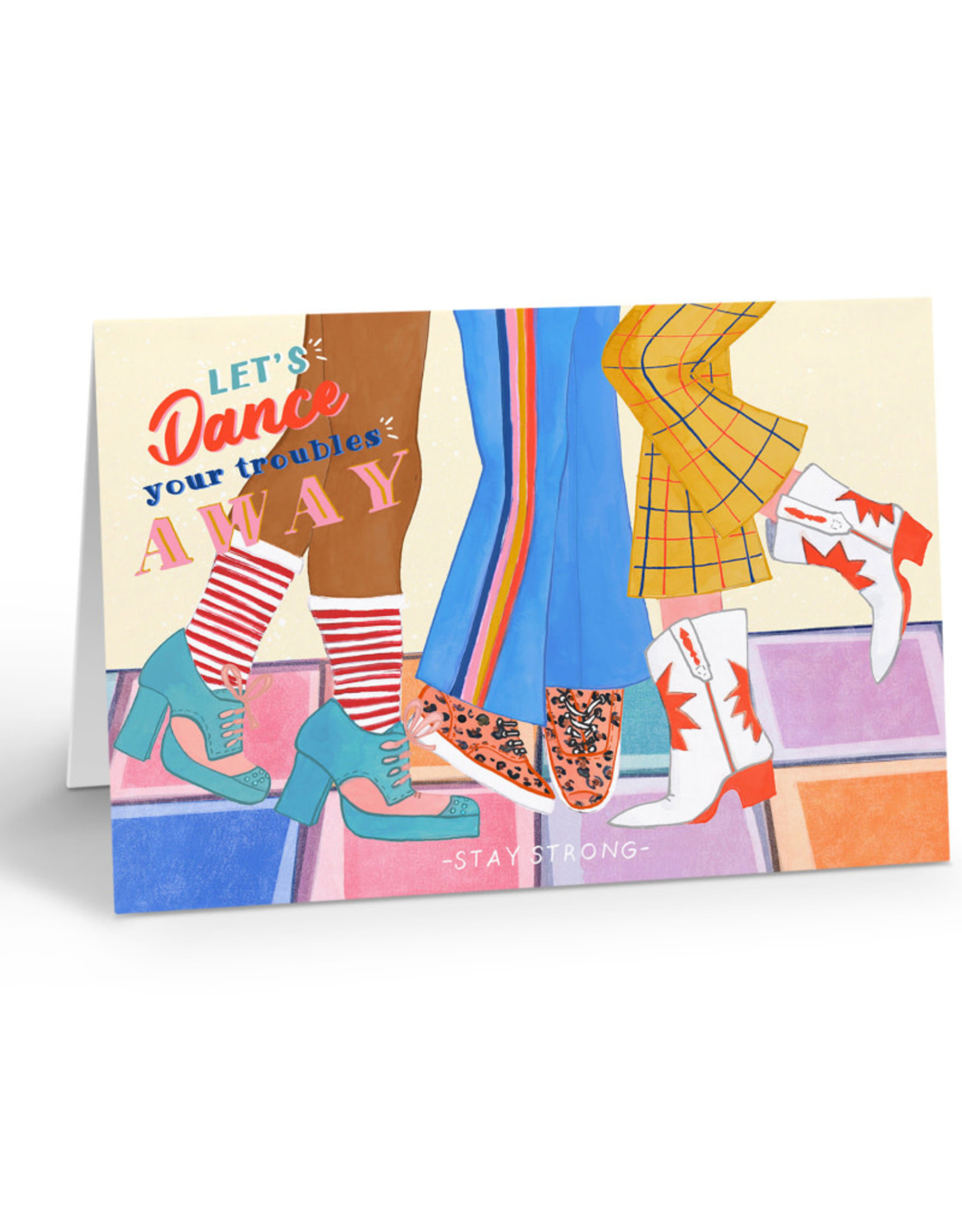 Reddish Design Wenskaart - Dance your troubles away - Dubbele kaart + Envelope - 10 x 15cm