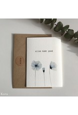 Karta Wenskaart - Trio Blue Poppies, Alles komt goed - Postkaart + Envelop