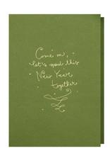 Papette Wenskaart - Come on, lets spend new year, Light green - Dubbele kaart + Envelop