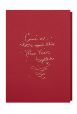 Papette Wenskaart - Come on, lets spend new year, Red - Dubbele kaart + Envelop