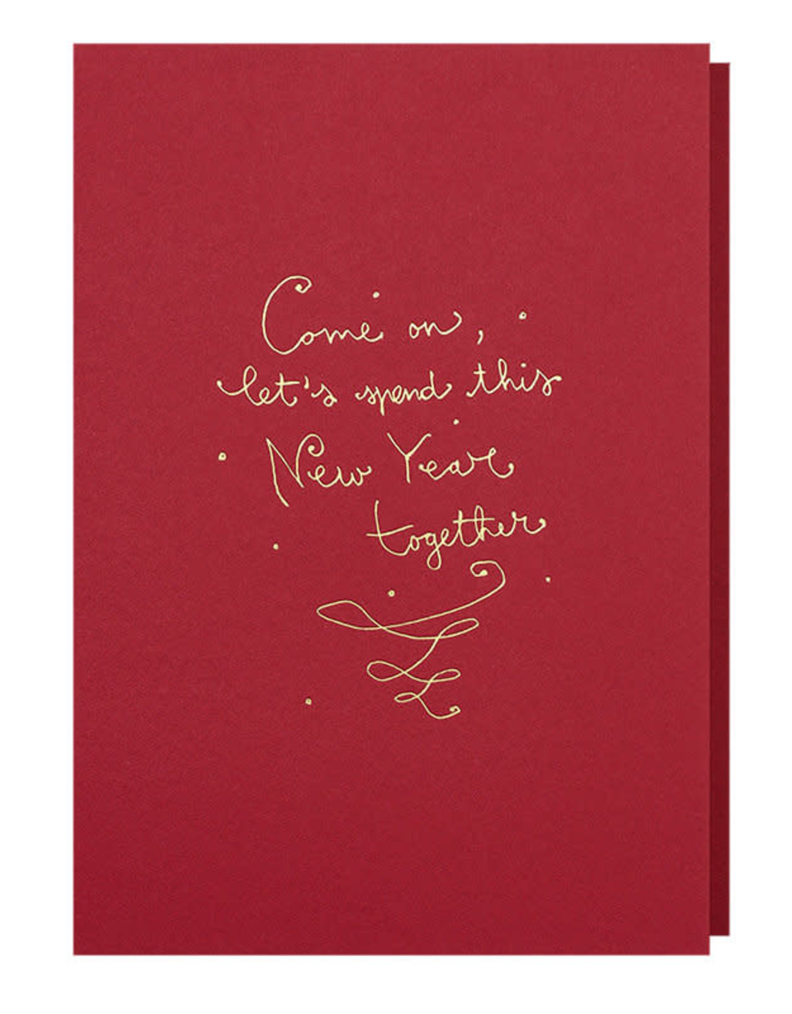 Papette Wenskaart - Come on, lets spend new year, Red - Dubbele kaart + Envelop